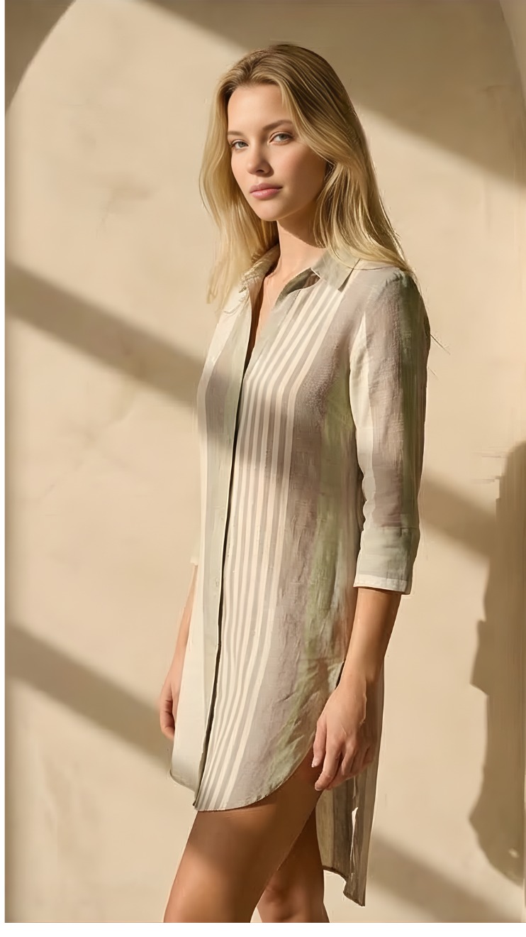 ENYA STRIPE SHIRT DRESS